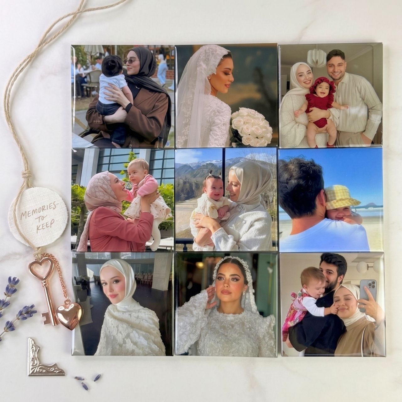 Metal photo magnets